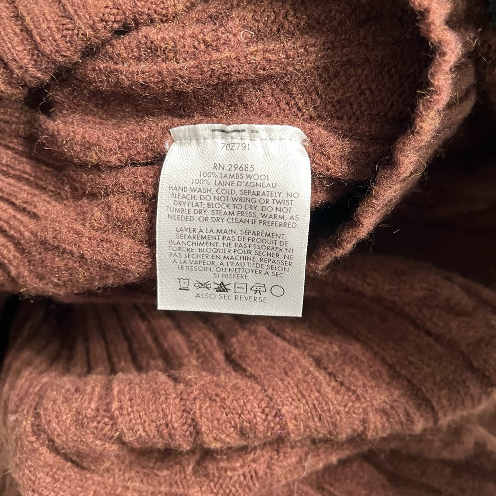 Pendleton 100% Lambswool Brown Cable Knit Sweater - image 4